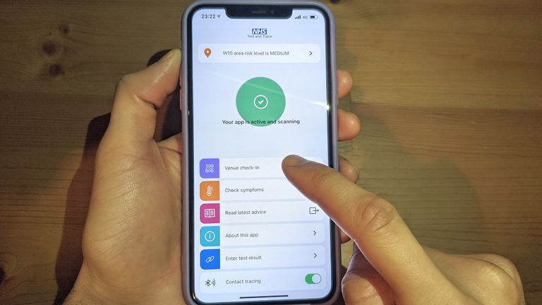 NHS coronavirus contact tracing app