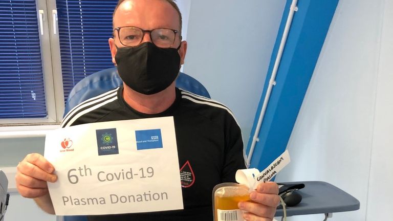 Darren Buttrick is the most prolific donator of COVID-19 blood plasma in the UK