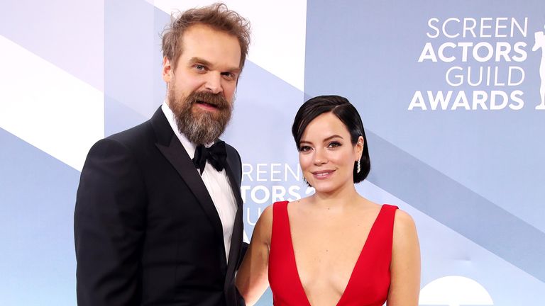 David Harbour and Lily Allen 