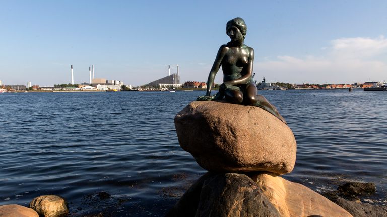 COPENHAGEN, DENMARK AUGUST 26: The Little Mermaid sculpture at Langelinie seen on August 26, 2019 in Copenhagen, Denmark. "The Little Mermaid" is a fairy tale written by Danish author Hans Christian Andersen and the sculpture is a must see for many tourists visiting Copenhagen. (Photo by Ole Jensen/Getty Images)
