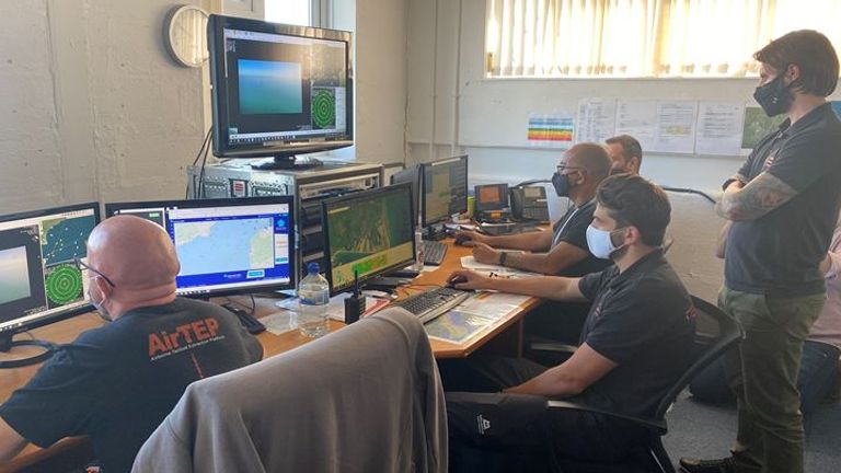 Pilots operate the drones from a control room at Lydd Airport in Kent