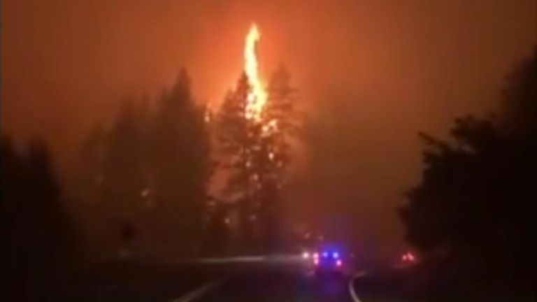 Fire in Clackamas, Oregon