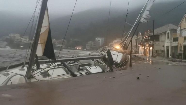 The island of Kefalonia was badly hit by the storm 