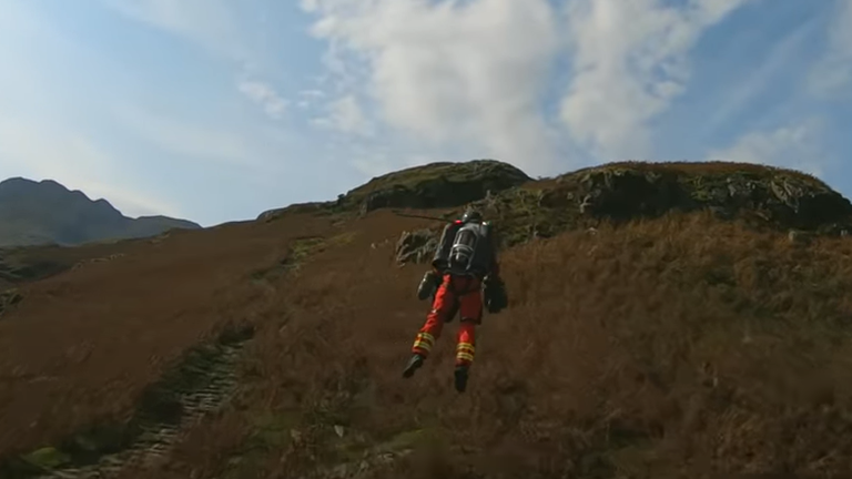 The technology could be used to help stranded walkers. Pic: Gravity Industries