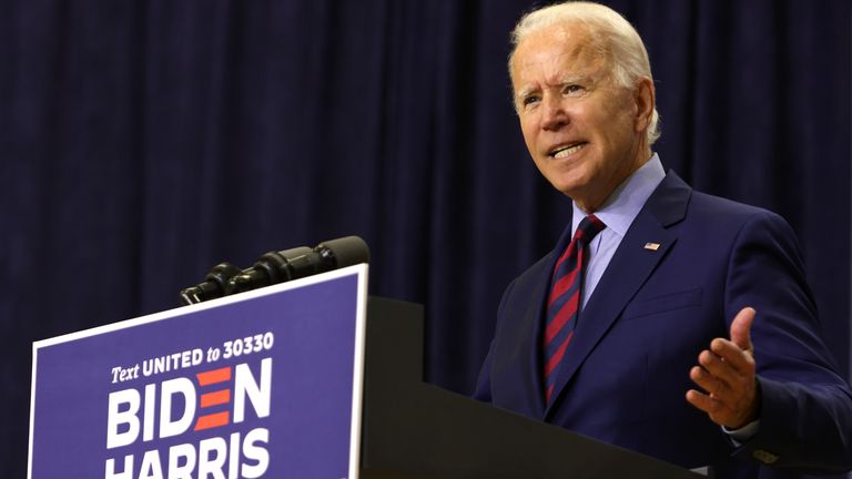 Democratic presidential nominee Joe Biden has criticised Donald Trump