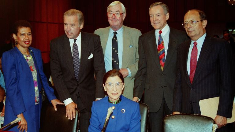 Nominee Ruth Bader Ginsburg ahead of the start of her confirmation hearing before the Senate Judiciary Committee in 1993