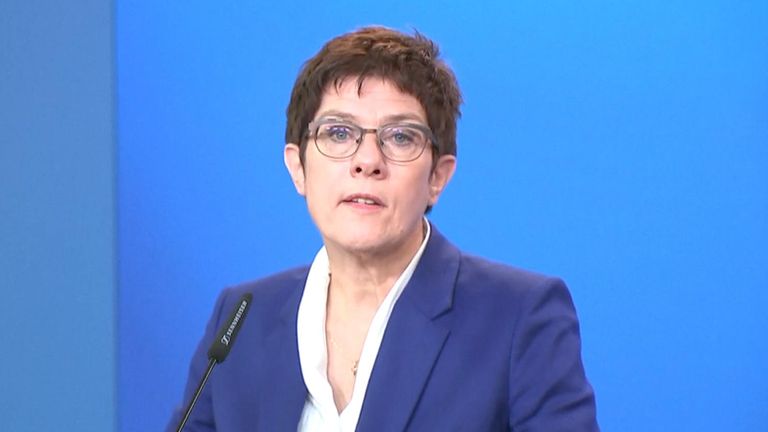 German Defense Minister Annegret Kramp-Karrenbauer says Russian opposition leader Alexei Navalny was poisoned with a chemical agent from the Novichok group, citing new test results.