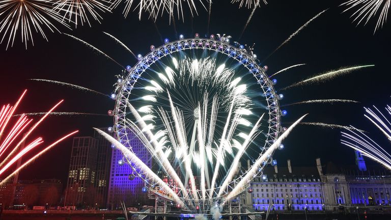 Stock photo of 2020 New Year&#39;s Eve fireworks display