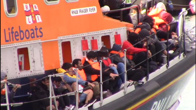 Migrants onboard RNLI lifeboats