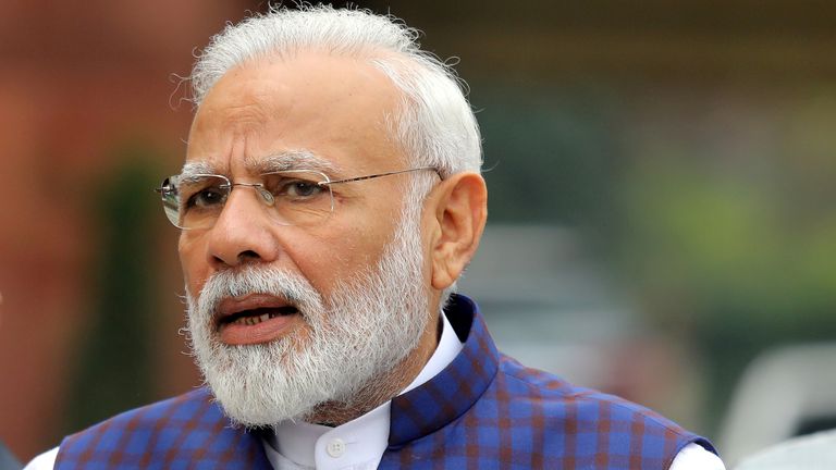 Indian Prime Minister Narendra Modi speaks to the media in New Delhi