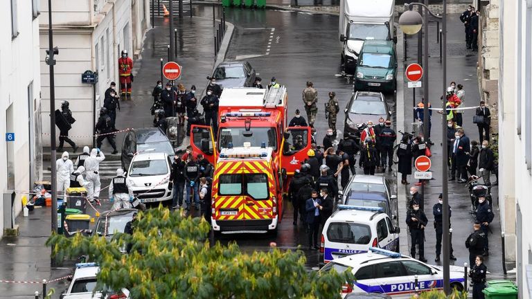 Emergency services flocked to the scene in the 11th arrondissement 