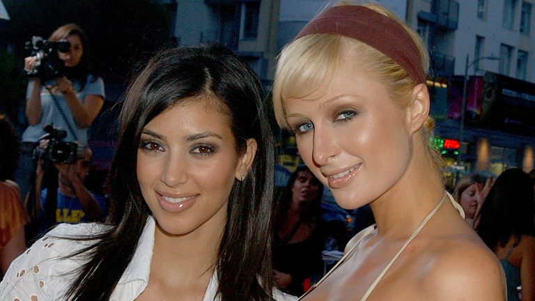 Kim Kardashian and Paris Hilton during "Entourage" Los Angeles Premiere - Red Carpet at the Cinerama Dome, Hollywood, California, United States 2006