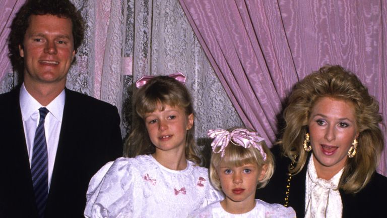 Rick Hilton, Paris Hilton, Nicky Hilton and Kathy Hilton in 1990