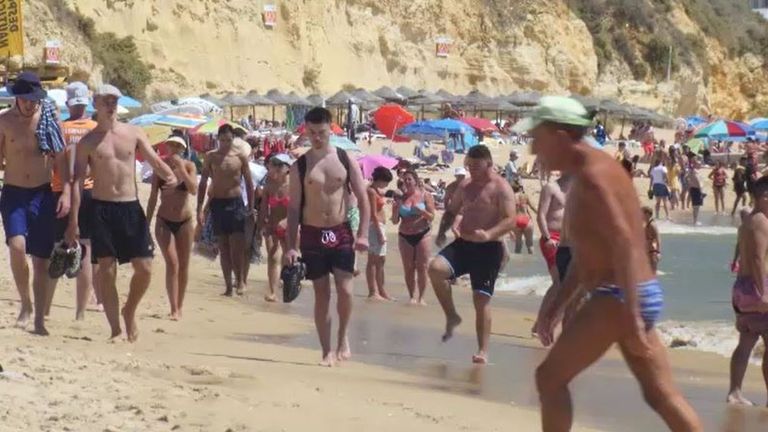British tourists flocked to the Algarve after Portugal was removed from the UK&#39;s quarantine list