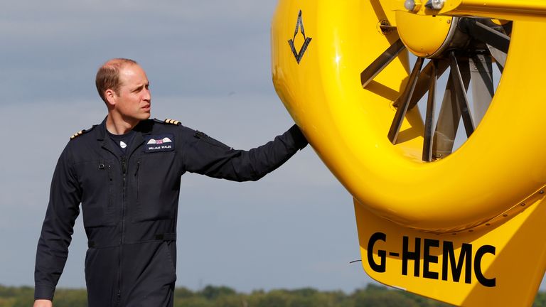 Prince William on his final shift with the East Anglian Air Ambulance in July 2017