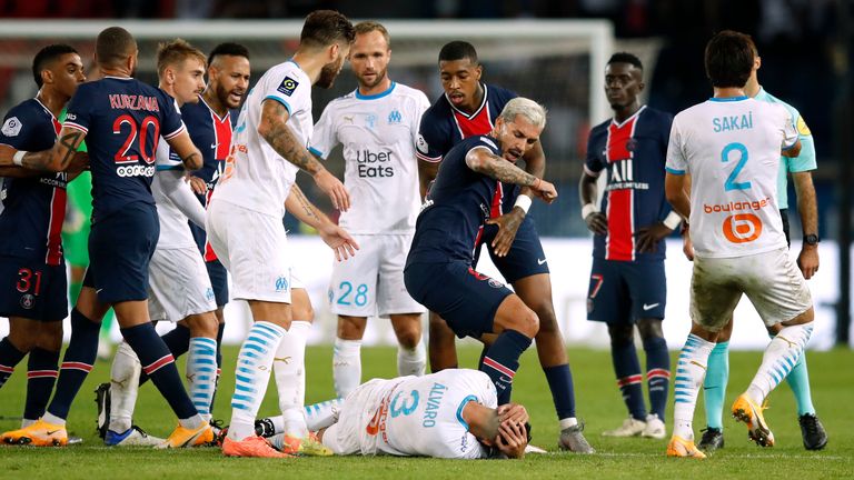 Neymar claims he was racially abused by opponent as mass brawl mars PSG