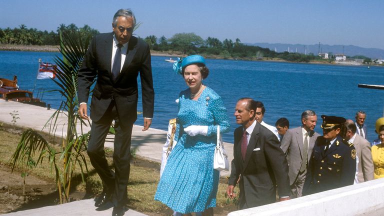 The Queen on a visit to Jamaica in 1983