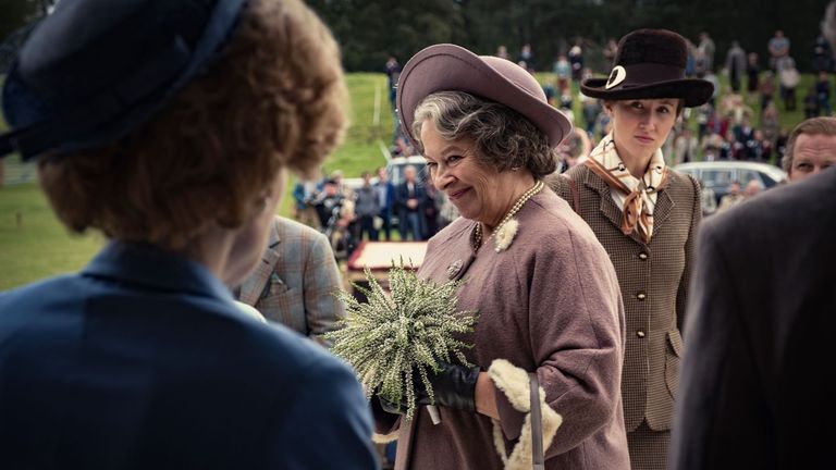 Olivia Colman and Gillian Anderson as the Queen and Margaret Thatcher in first-look image from the upcoming new season of The Crown. Pic: Netflix