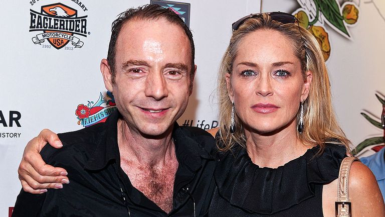 Mr Brown with actress Sharon Stone at an AIDS charity event