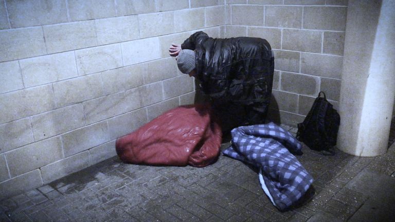 Tom Allen, homeless in November