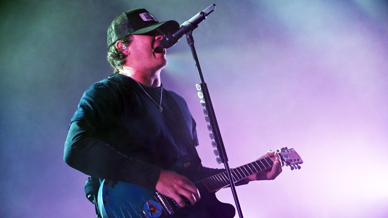 Tom DeLonge of the band Angels & Airwaves performs at Old Forester&#39;s Paristown Hall on December 14, 2019 in Louisville, Kentucky