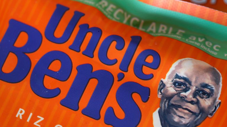 PARIS, FRANCE - JUNE 20: In this photo illustration, the portrait of &#39;Uncle Ben&#39; is portrayed on a box of Uncle Ben&#39;s rice on June 20, 2020 in Paris, France. The rice brand &#39;Uncle Ben&#39;s&#39; will change the image of a black farmer on their boxes that the brand has been using since the 1940&#39;s and could also be forced to change its name, in reaction to protests against racial injustice. The parent company will reorganize the brand following calls for racial equality after the death of George Floyd and
