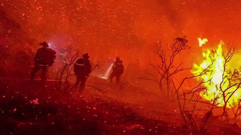 A Californian fire captain documented his crew&#39;s battle against the 5,350-square acre Valley Fire east of San Diego on September 6