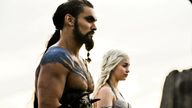 Emilia Clarke and Jason Momoa in series one of Game of Thrones. Pic: Sky UK/ HBO
