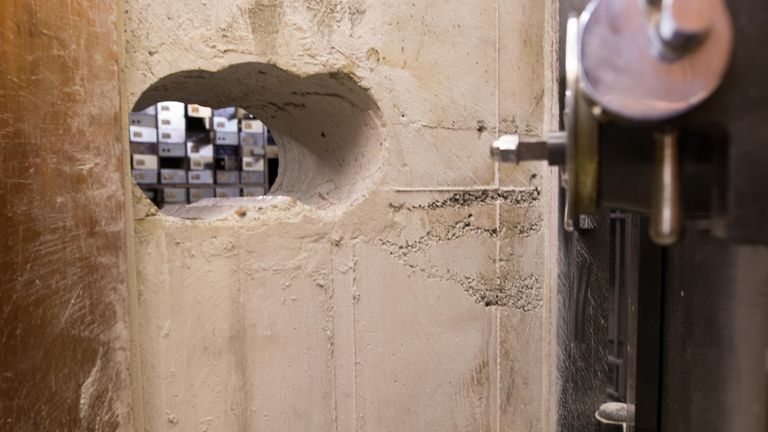 EDITORIAL USE ONLY
The holes drilled to gain access to the Hatton Garden Safe Deposit, in Hatton Garden, London, which was at the centre of a high profile heist in 2015 by a gang of career criminals who stole £14 million worth of jewels.