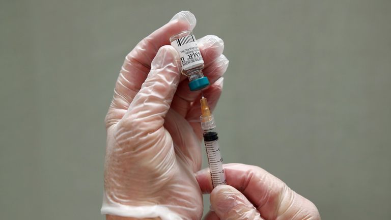 AUCKLAND, NEW ZEALAND - SEPTEMBER 10: A measles vaccine is prepared on September 10, 2019 in Auckland, New Zealand. The New Zealand health ministry confirmed 1,051 people have were affected between 1 January and 5 September, 2019. The bulk of cases have been in Auckland in Auckland as health authorities and the Prime Minister implore people to ensure they are vaccinated against the disease. (Photo by Fiona Goodall/Getty Images)