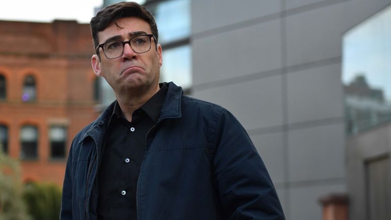 Greater Manchester mayor Andy Burnham after speaking to the media outside Bridgewater Hall, Manchester, following last-ditch talks with the Prime Minister aimed at securing additional financial support for his consent on new coronavirus restrictions. Greater Manchester will be placed under stricter coronavirus controls after the talks concluded without an agreement.