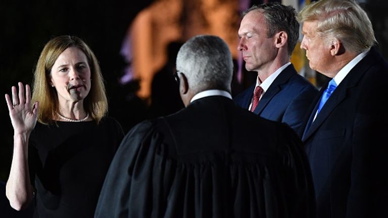 Amy Coney Barrett was sworn in at the White House