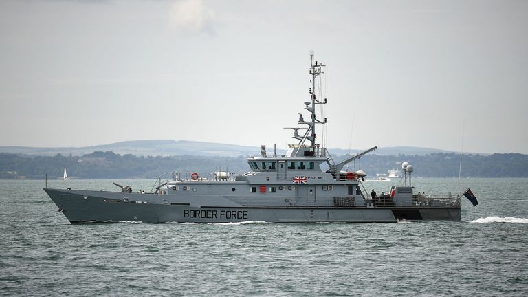 Previously unreleased photo dated 21/07/16 of HMC Vigilant, a UK Border Agency cutter on the water near to Southsea, Hampshire, as a Commons committee warned that Britain&#39;s Border Force has a "worryingly low" number of boats for patrolling the coast - despite being given a key role in heightened security arrangements. PRESS 