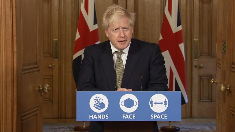 Boris Johnson giving 22 October briefing