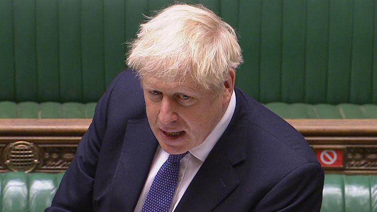 Boris Johnson in the House of Commons