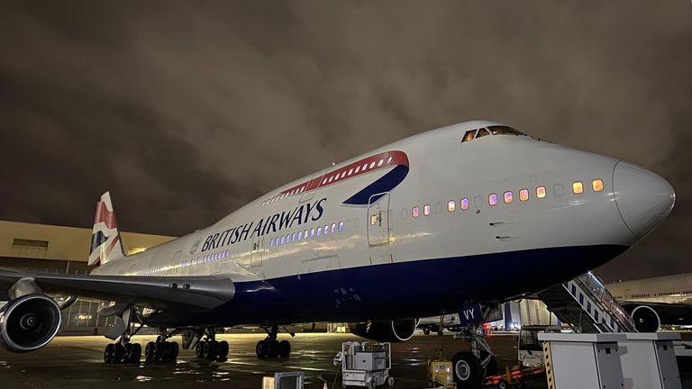 Un des 747 jets jumbo mis hors service 