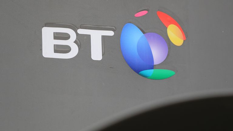 File photo dated 16/10/20 of the logo for the telecoms giant BT, which has improved its profit outlook for the current financial year as it hailed a "strong operating performance" despite the impact of the pandemic.