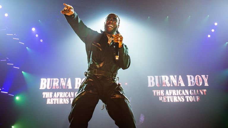 Burna Boy performs at SSE Arena Wembley on November 3, 2019 in London, England