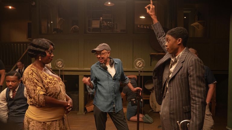 Viola Davis and Chadwick Boseman in the upcoming Netflix movie Ma Rainey&#39;s Black Bottom. Pic: David Lee/ Netflix