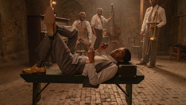 Boseman plays a trumpet player in the 1920s-set film. Pic: David Lee/ Netflix