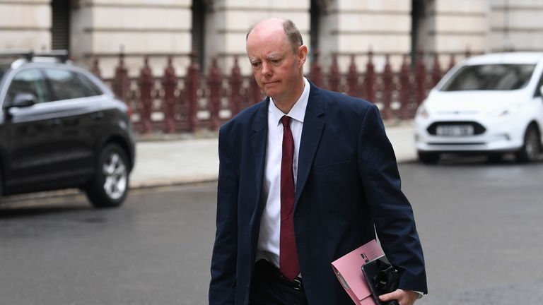 Chief Medical Officer for England, Chris Whitty in Whitehall, London. PA Photo. Picture date: Friday June 12, 2020. Photo credit should read: Stefan Rousseau/PA Wire..
