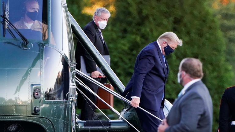 Donald Trump arrives at Walter Reed National Military Medical Center