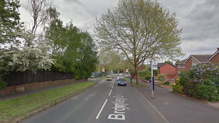 The group was driving down Bromley Lane when they hit a tree.  Photo: Google 