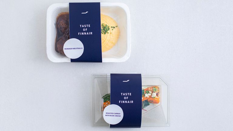 Taste Of Finnair - the airline is selling its business class meals in a supermarket to prevent job losses. Pic: Finnair