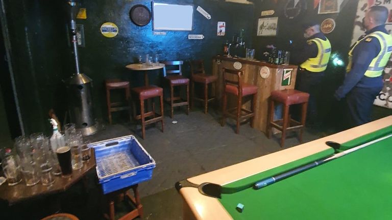 Officers discovered a fully operational bar - complete with pool table - near Athy, Co Kildare