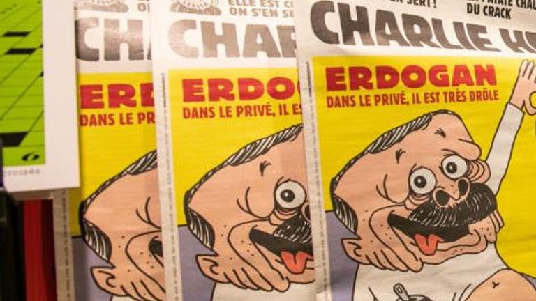 Row over 'rude' Charlie Hebdo cartoon mocking Turkey's President Erdogan |  World News | Sky News