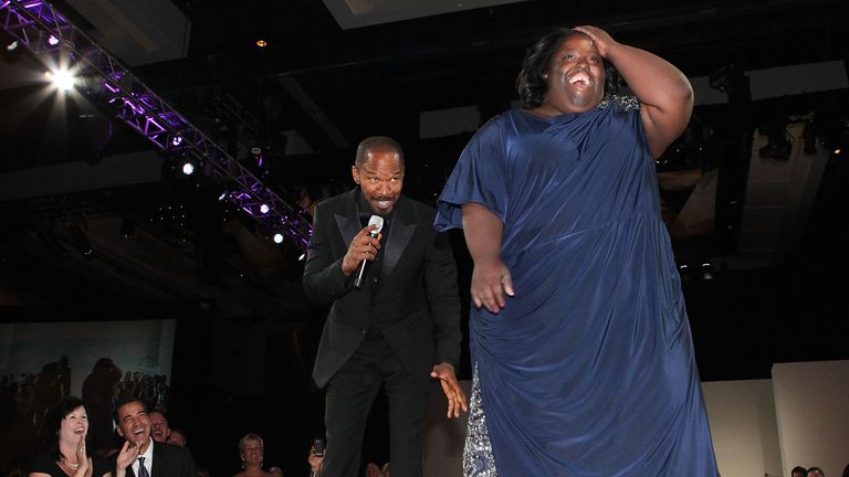 Ms Dixon and Foxx performing at a Global Down Syndrome Foundation event in 2011
