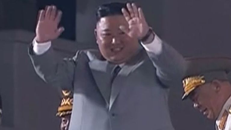 Kim Jong Un waves to crowds during 75th anniversary parade for North Korea&#39;s Worker&#39;s Party