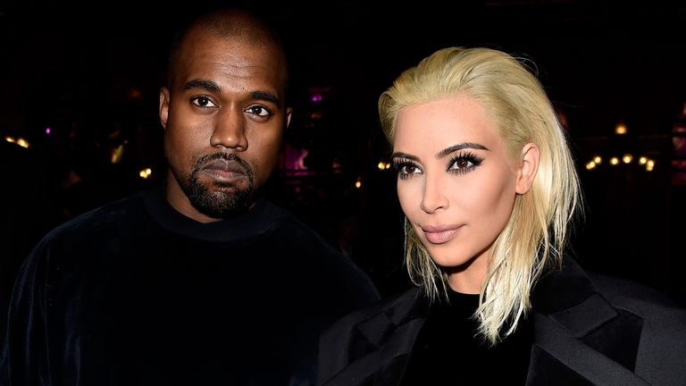 Kim Kardashian and Kanye West attend the Balmain show as part of the Paris Fashion Week Womenswear Fall/Winter 2015/2016 on March 5, 2015 in Paris, France.