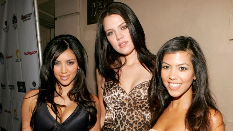 Kim, Khloe and Kourtney Kardashian in 2006